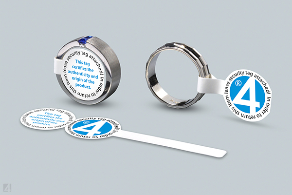 Round labels for jewellery labelling